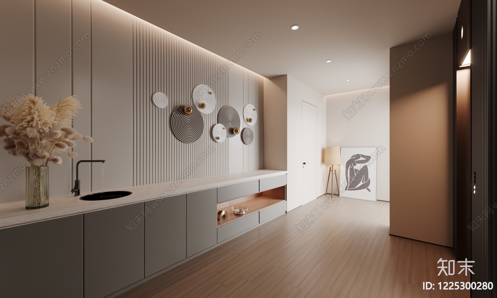 现代简约玄关3D模型下载【ID:1225300280】