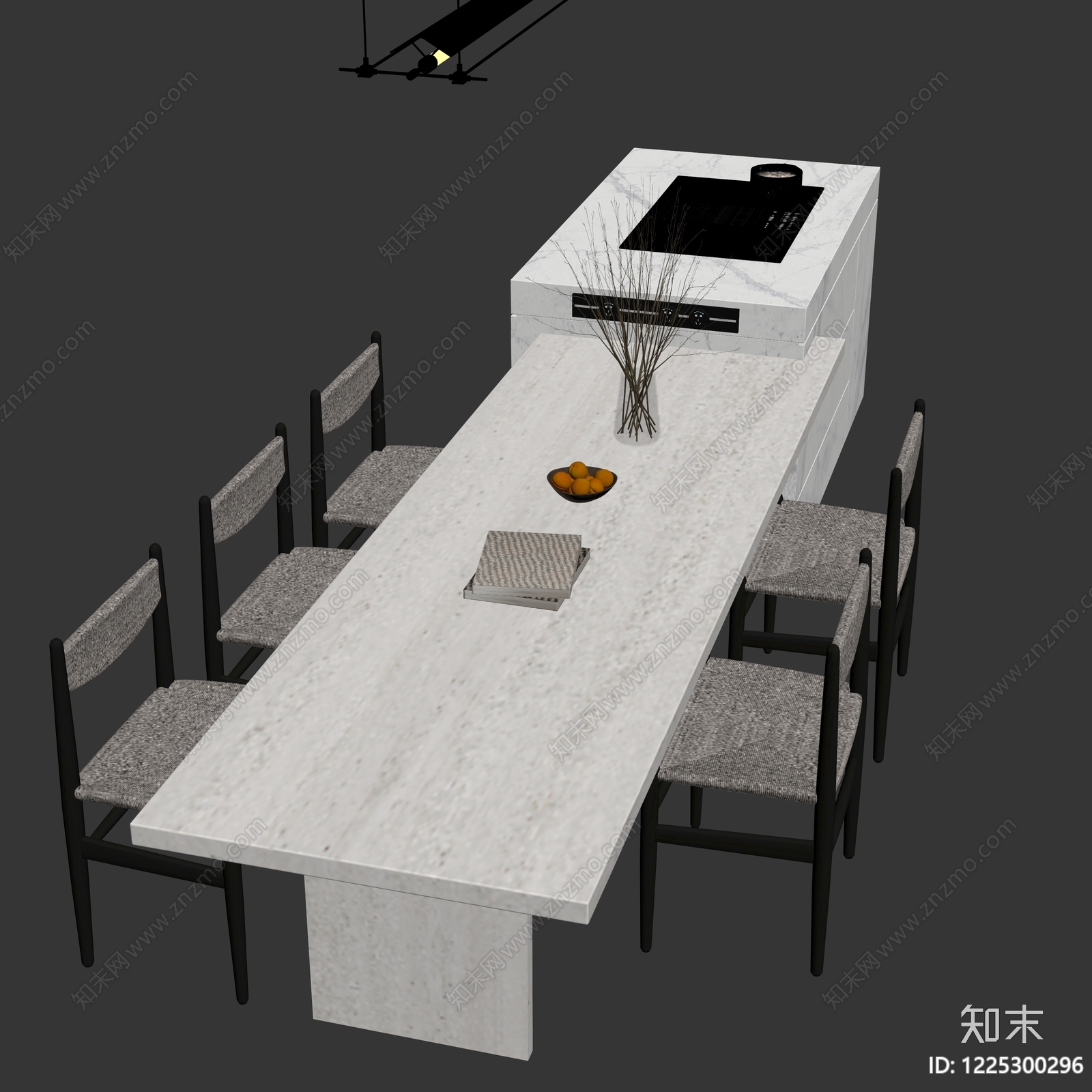 极简餐桌椅3D模型下载【ID:1225300296】