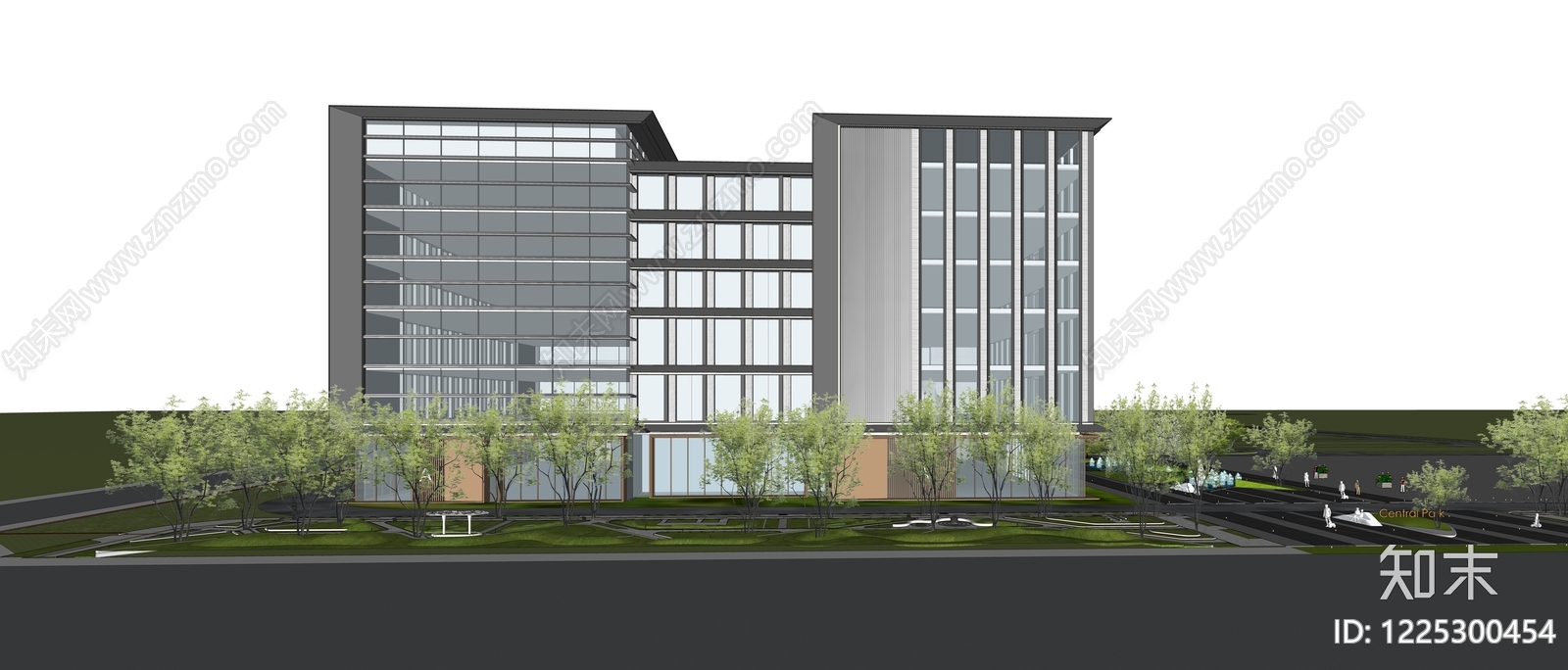 现代主义产业园办公楼SU模型草图