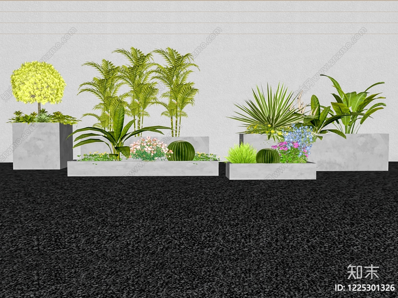 现代植物组合SU模型下载【ID:1225301326】