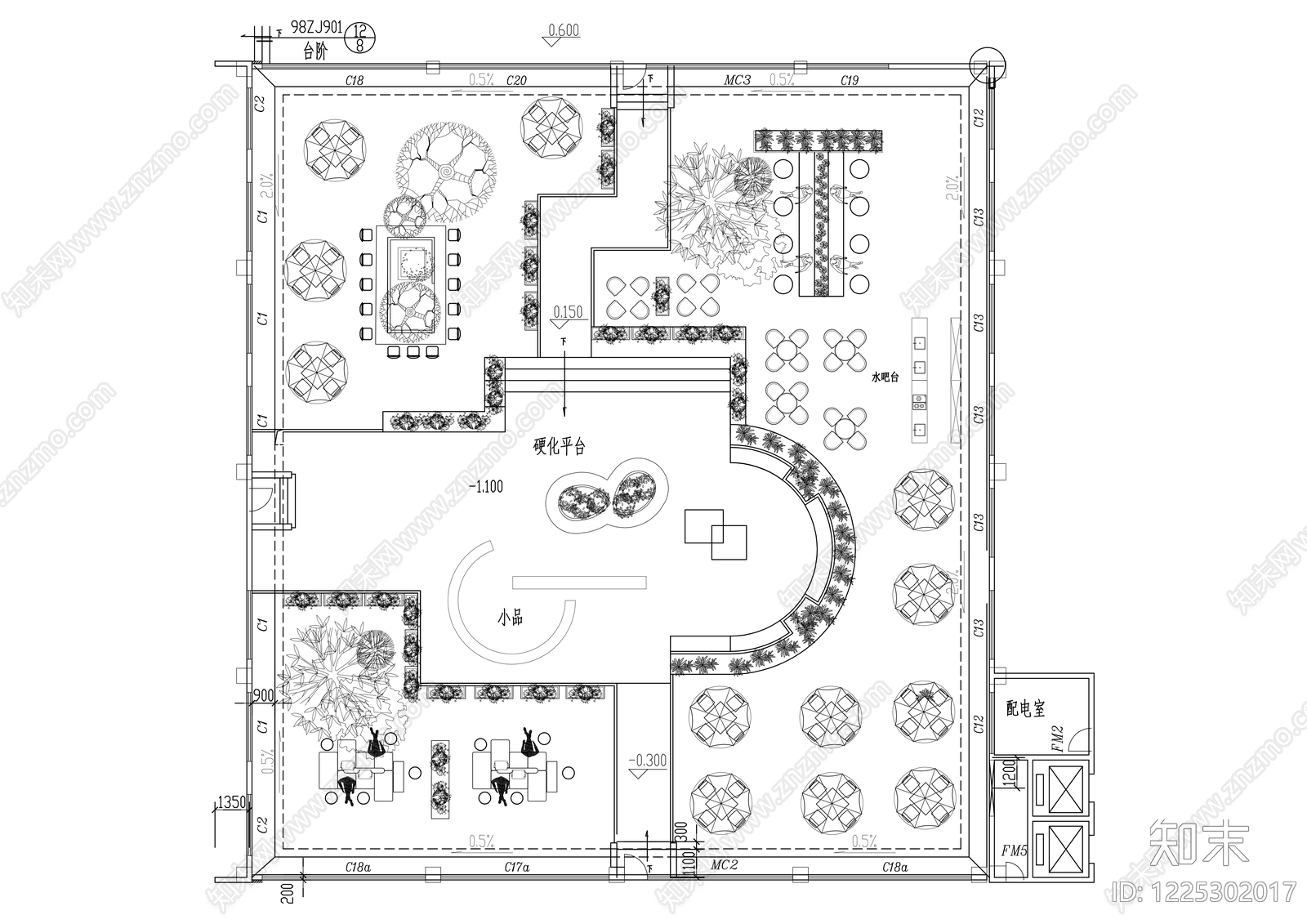书店cad施工图下载【ID:1225302017】