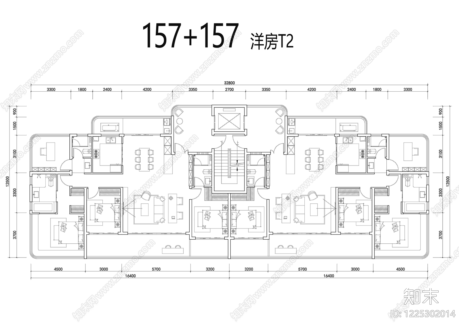 多层住宅cad施工图下载【ID:1225302014】