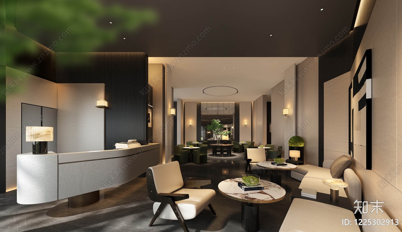 意式极简售楼处3D模型下载【ID:1225302913】