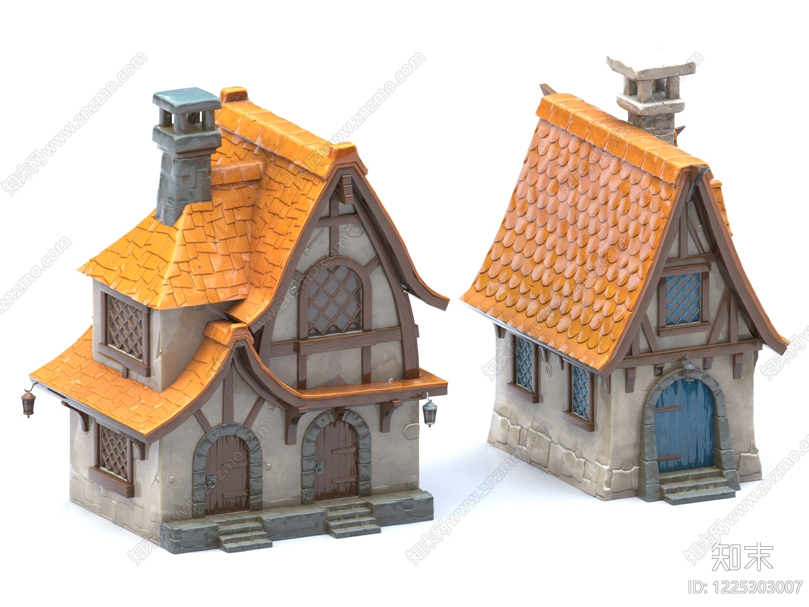 欧式古建艺术风格建筑3D模型下载【ID:1225303007】