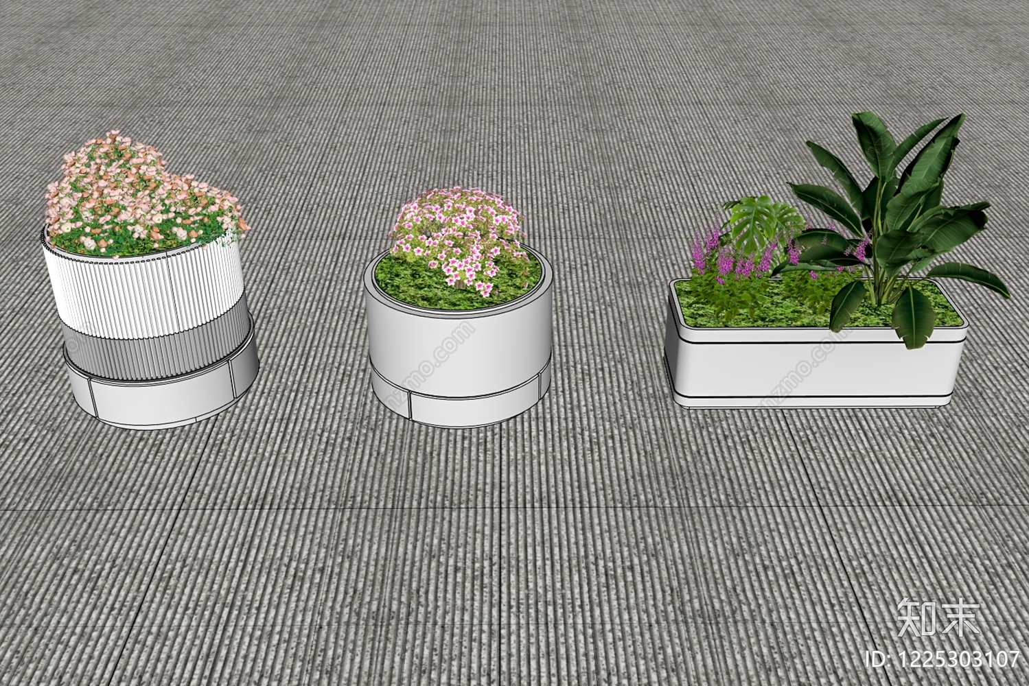 现代简约花草SU模型下载【ID:1225303107】