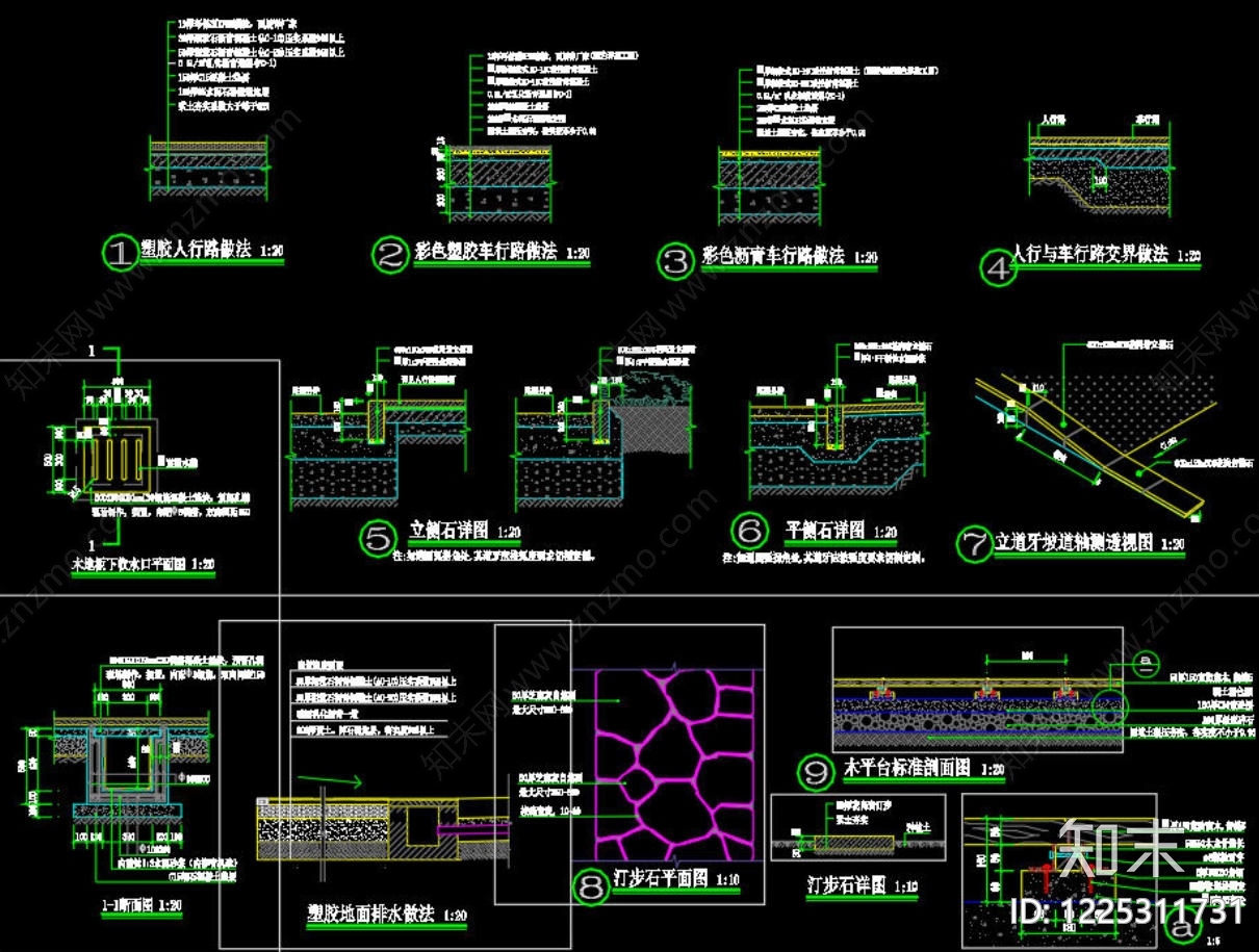 景观节点cad施工图下载【ID:1225311731】