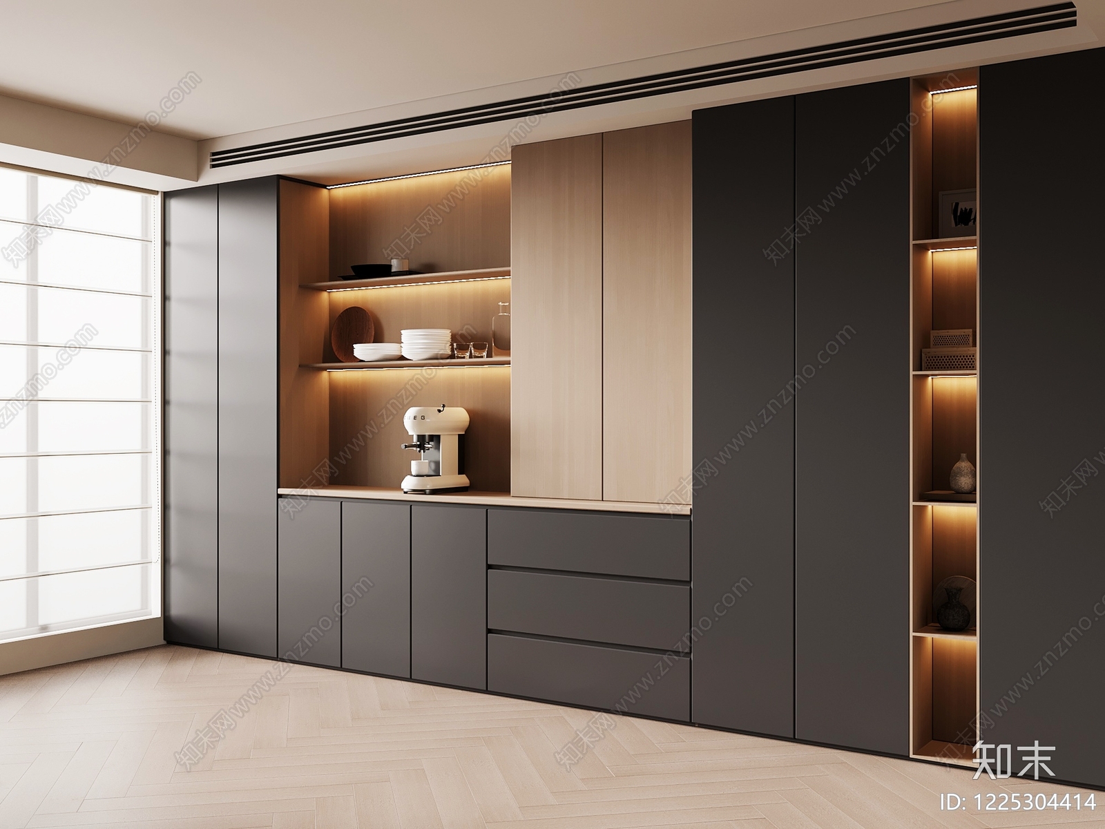 现代简约酒柜3D模型下载【ID:1225304414】