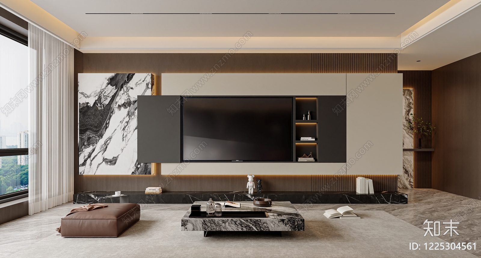 意式极简家居客厅3D模型下载【ID:1225304561】