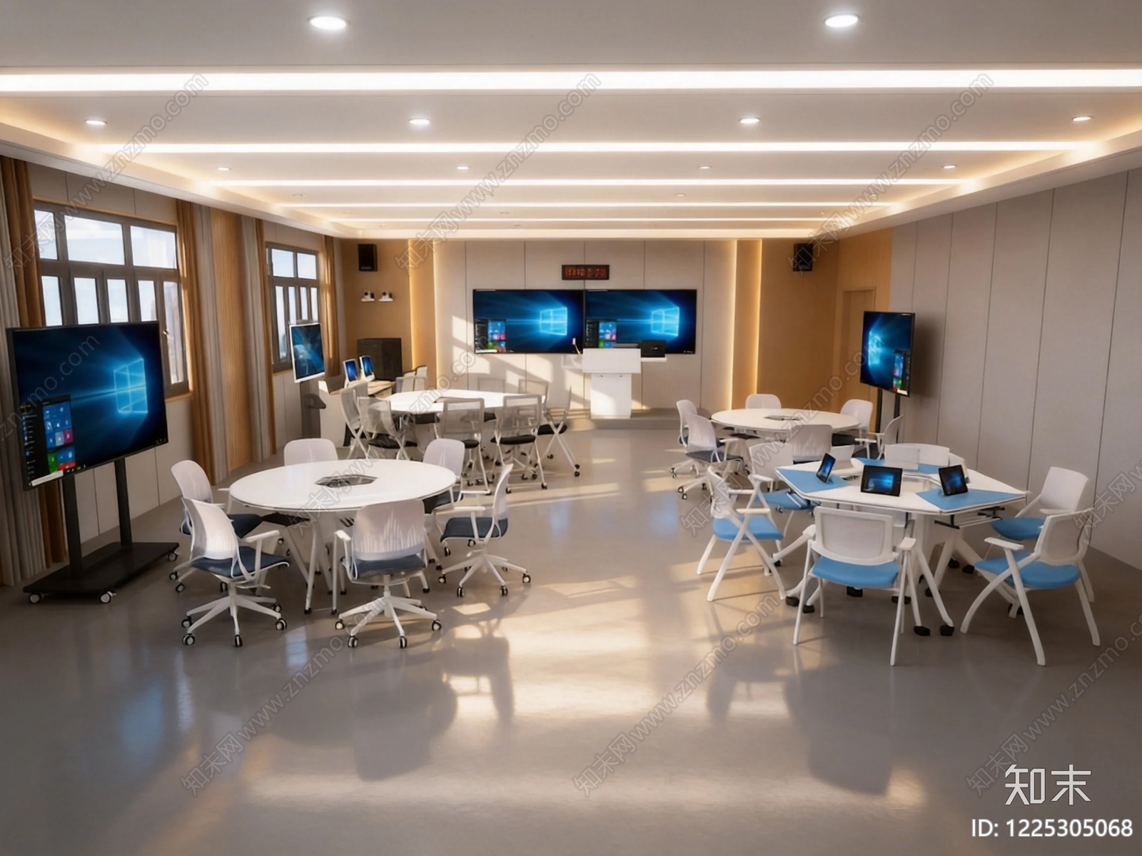 现代简约教室3D模型下载【ID:1225305068】