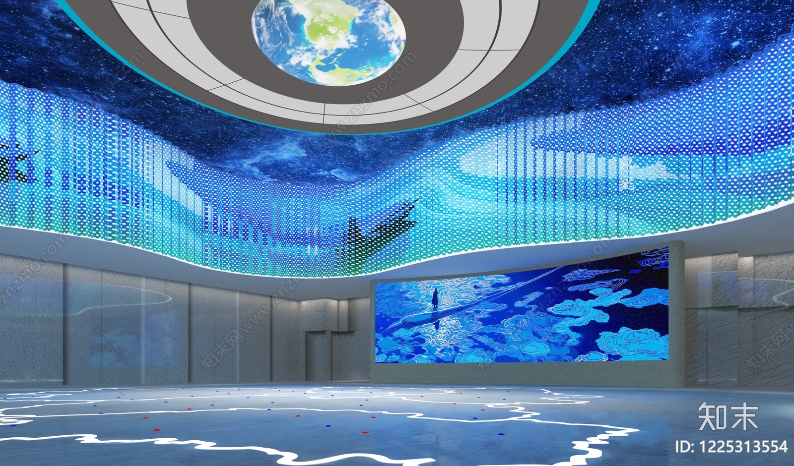 未来主义科技展厅3D模型下载【ID:1225313554】