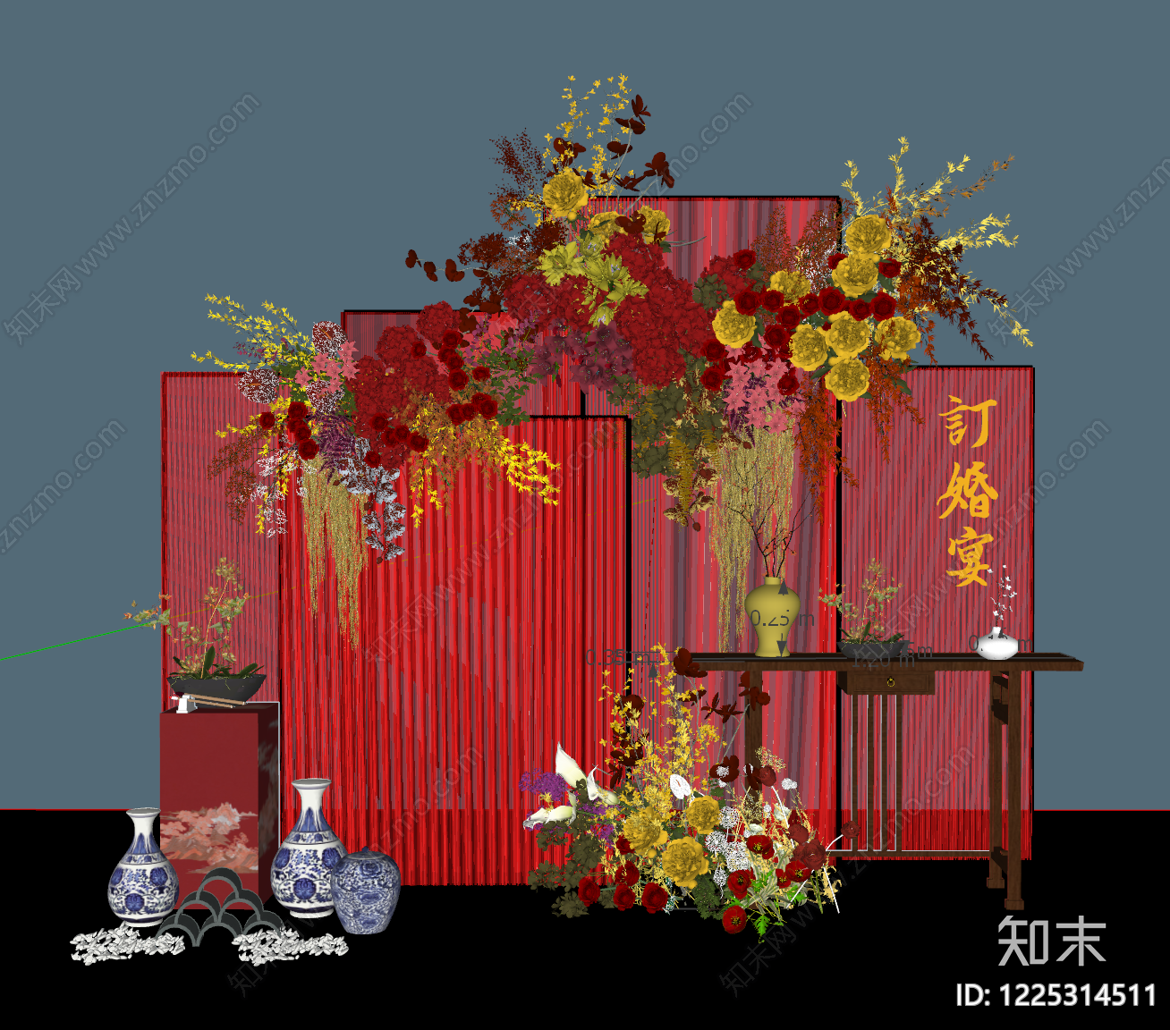 中式签到处SU模型下载【ID:1225314511】