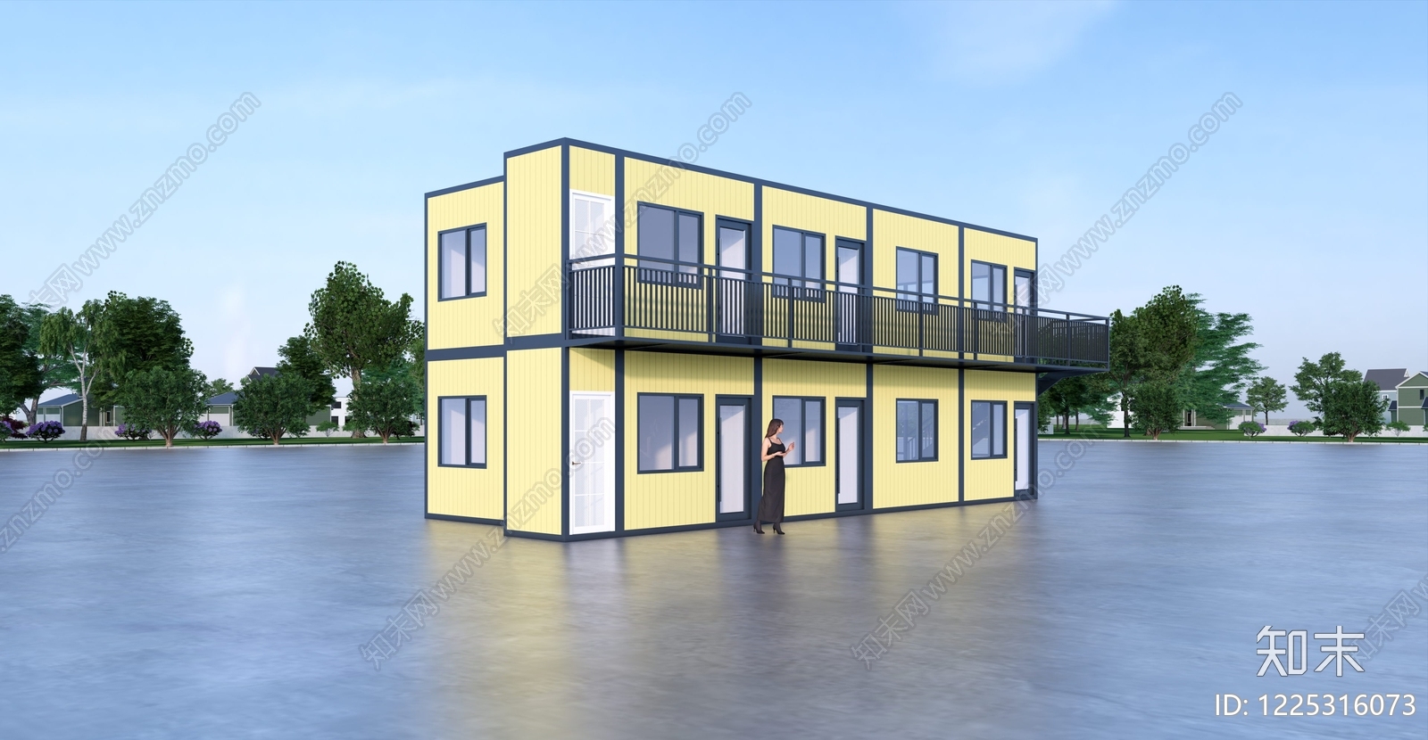 现代主义保障性住房SU模型下载【ID:1225316073】