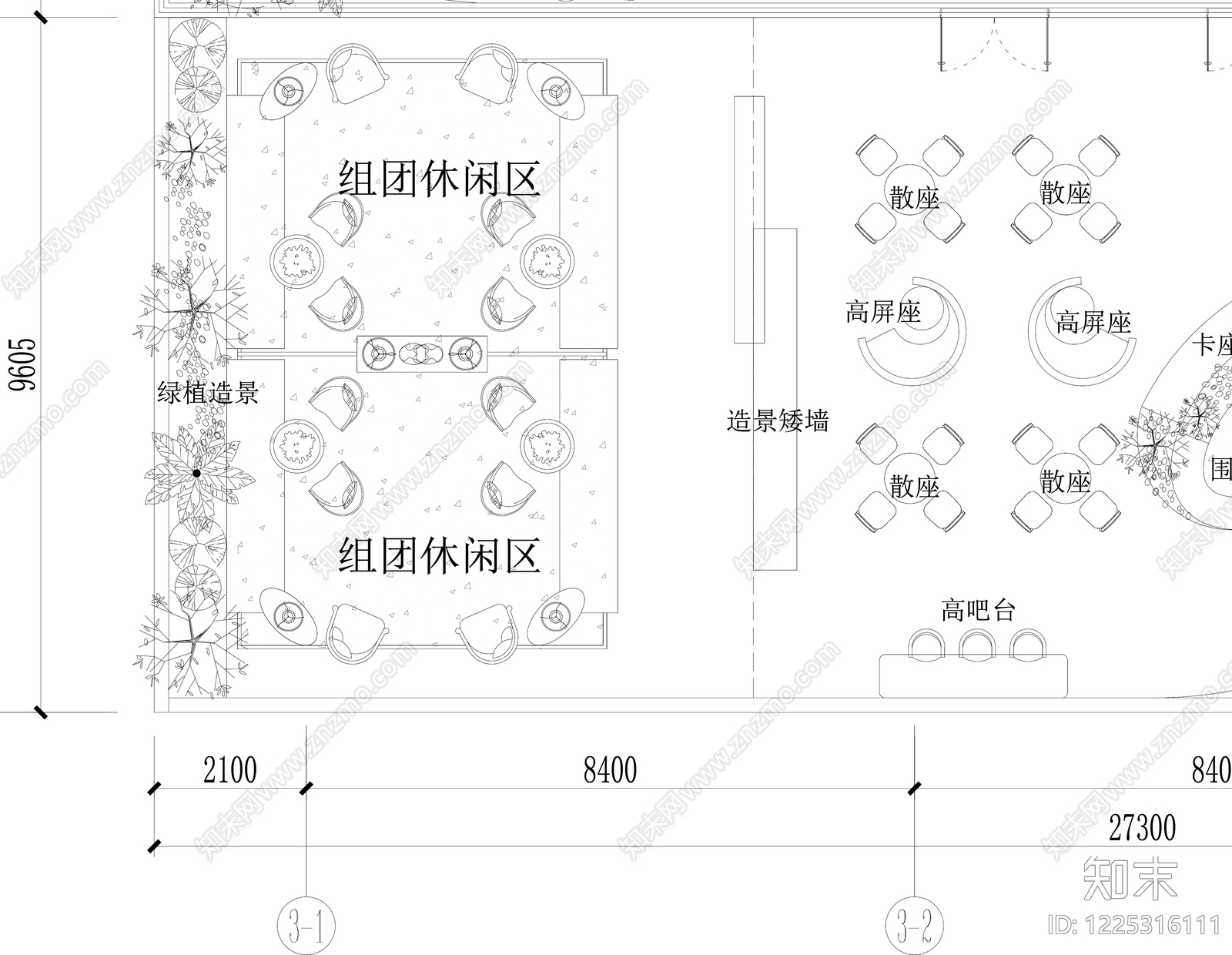 咖啡厅cad施工图下载【ID:1225316111】