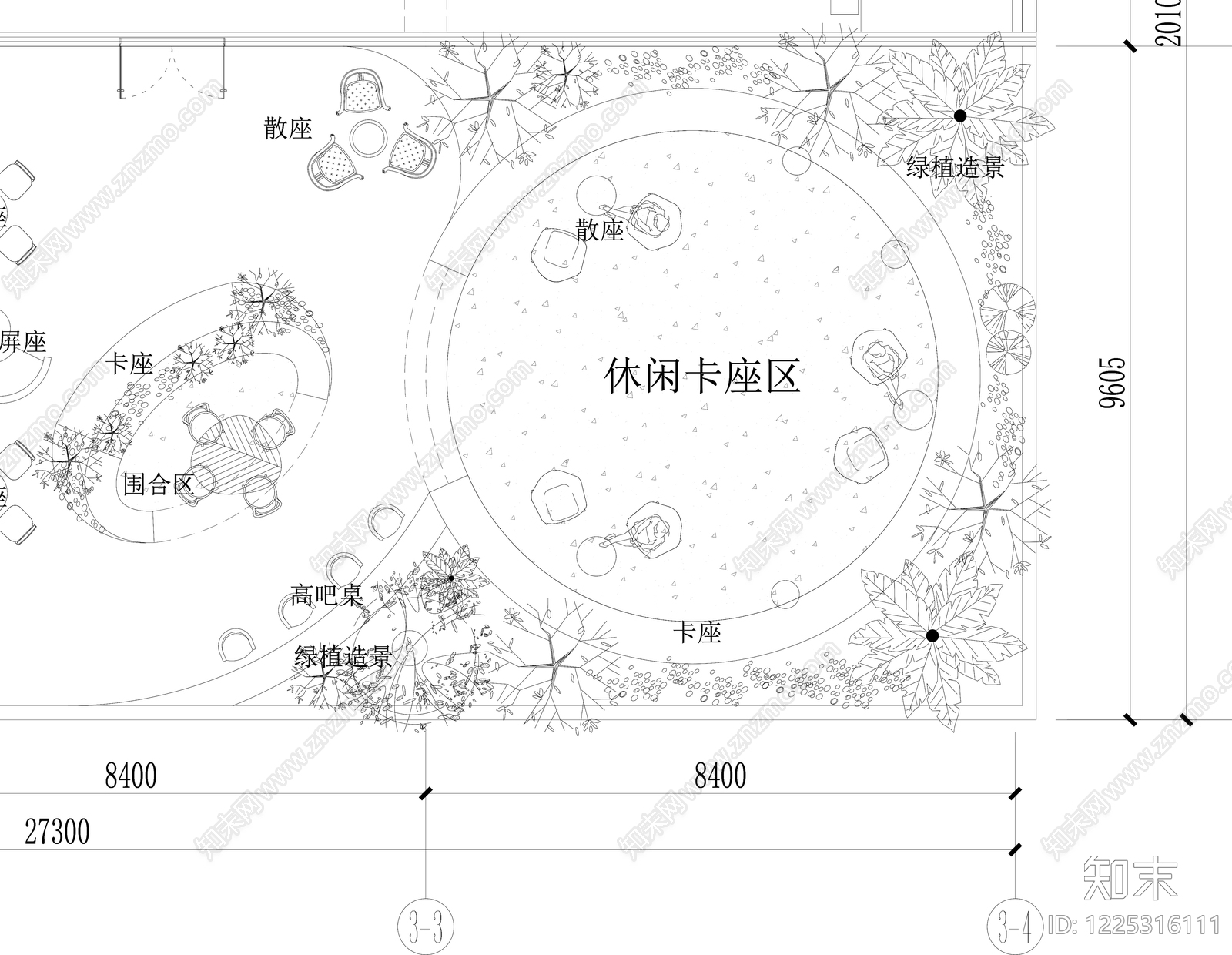 咖啡厅cad施工图下载【ID:1225316111】