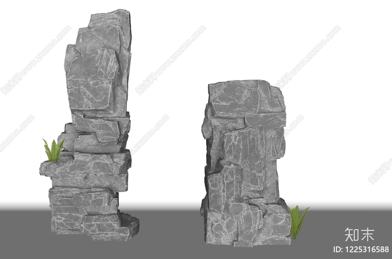 新中式景观石头3D模型下载【ID:1225316588】
