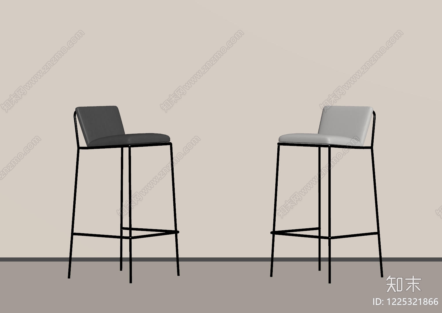 极简吧椅SU模型下载【ID:1225321866】