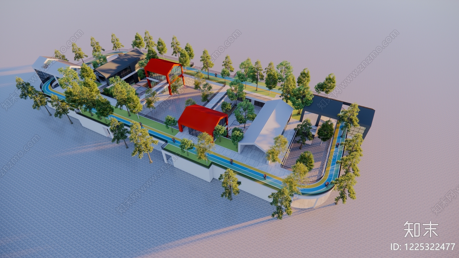 现代主义小公建SU模型下载【ID:1225322477】