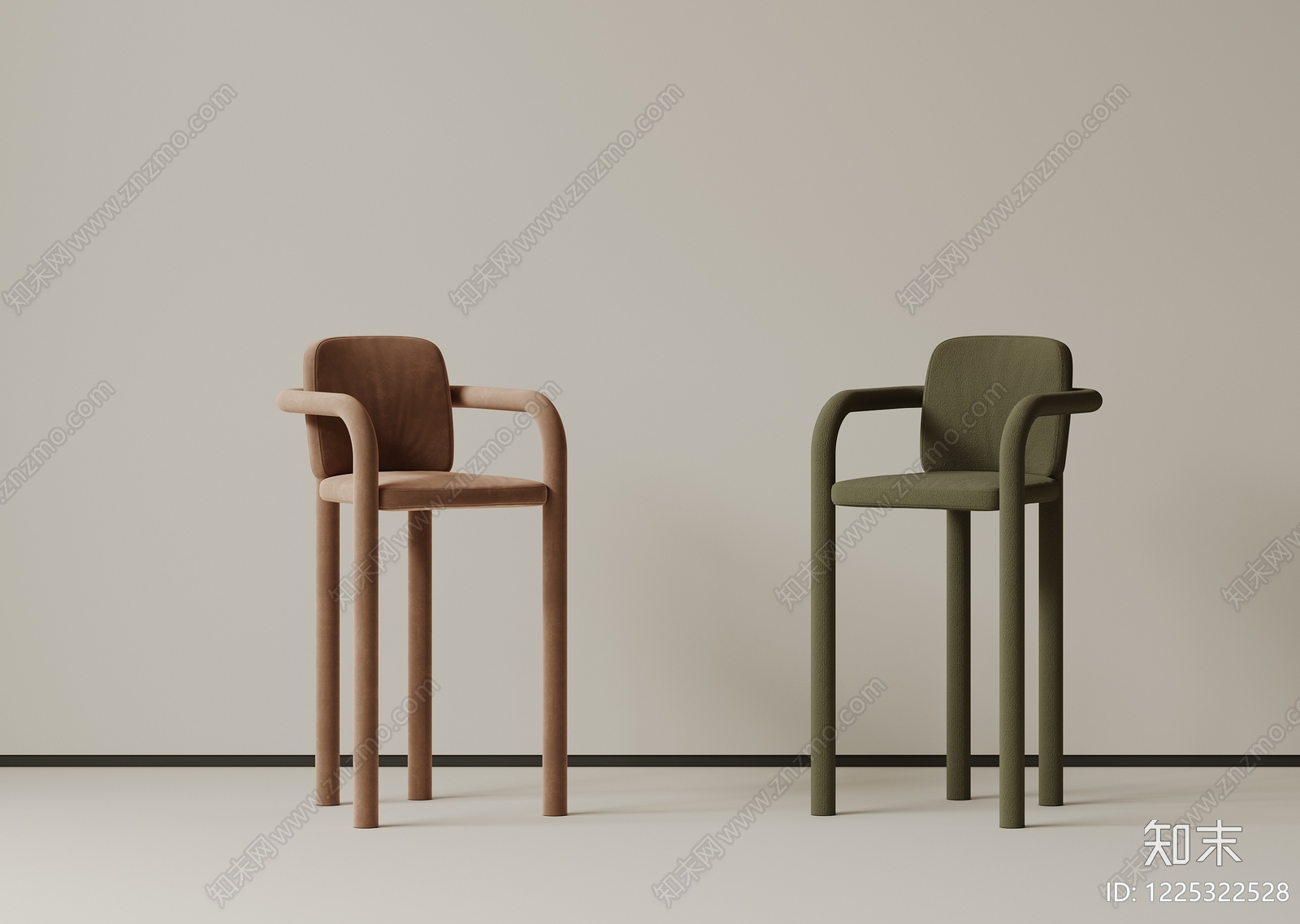 极简吧椅3D模型下载【ID:1225322528】