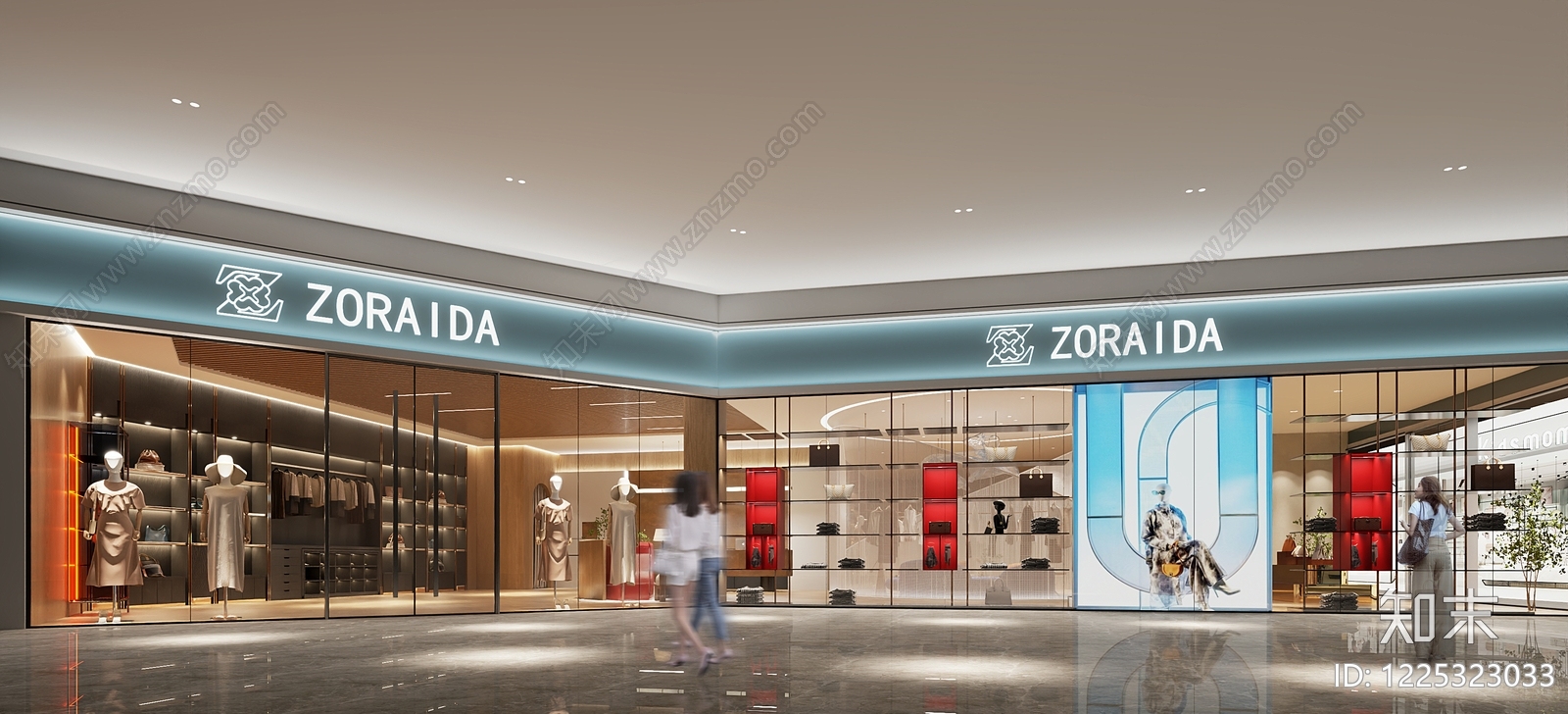 现代服装店3D模型下载【ID:1225323033】