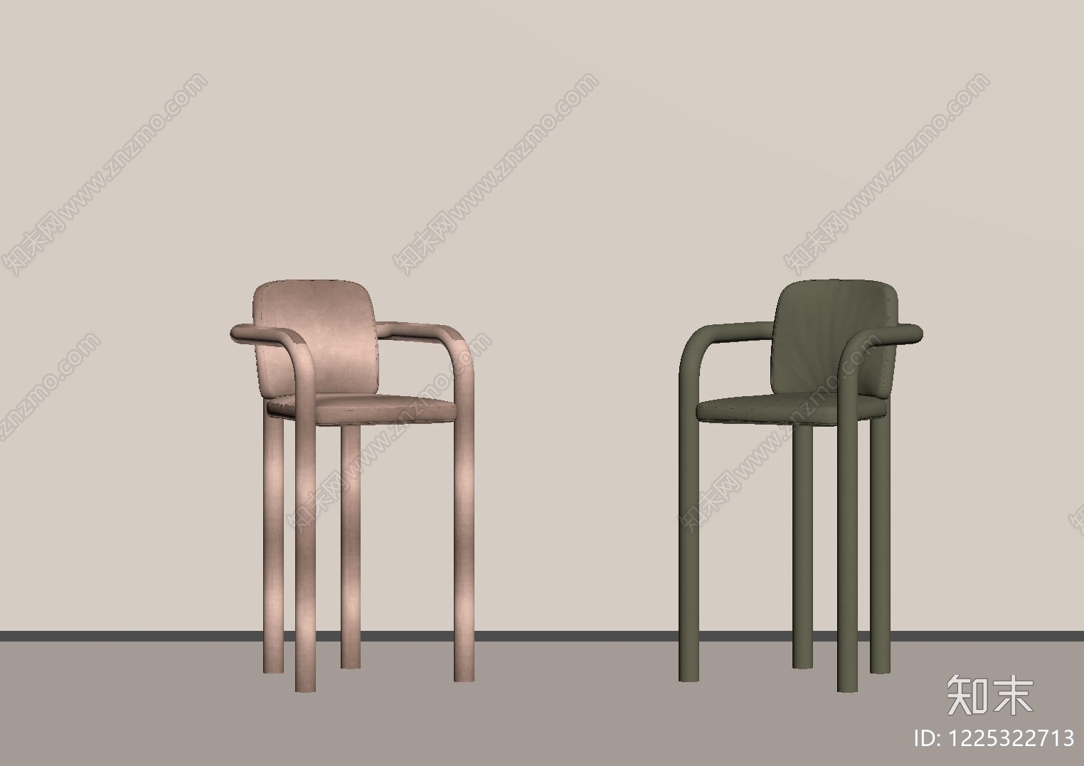 极简吧椅SU模型下载【ID:1225322713】