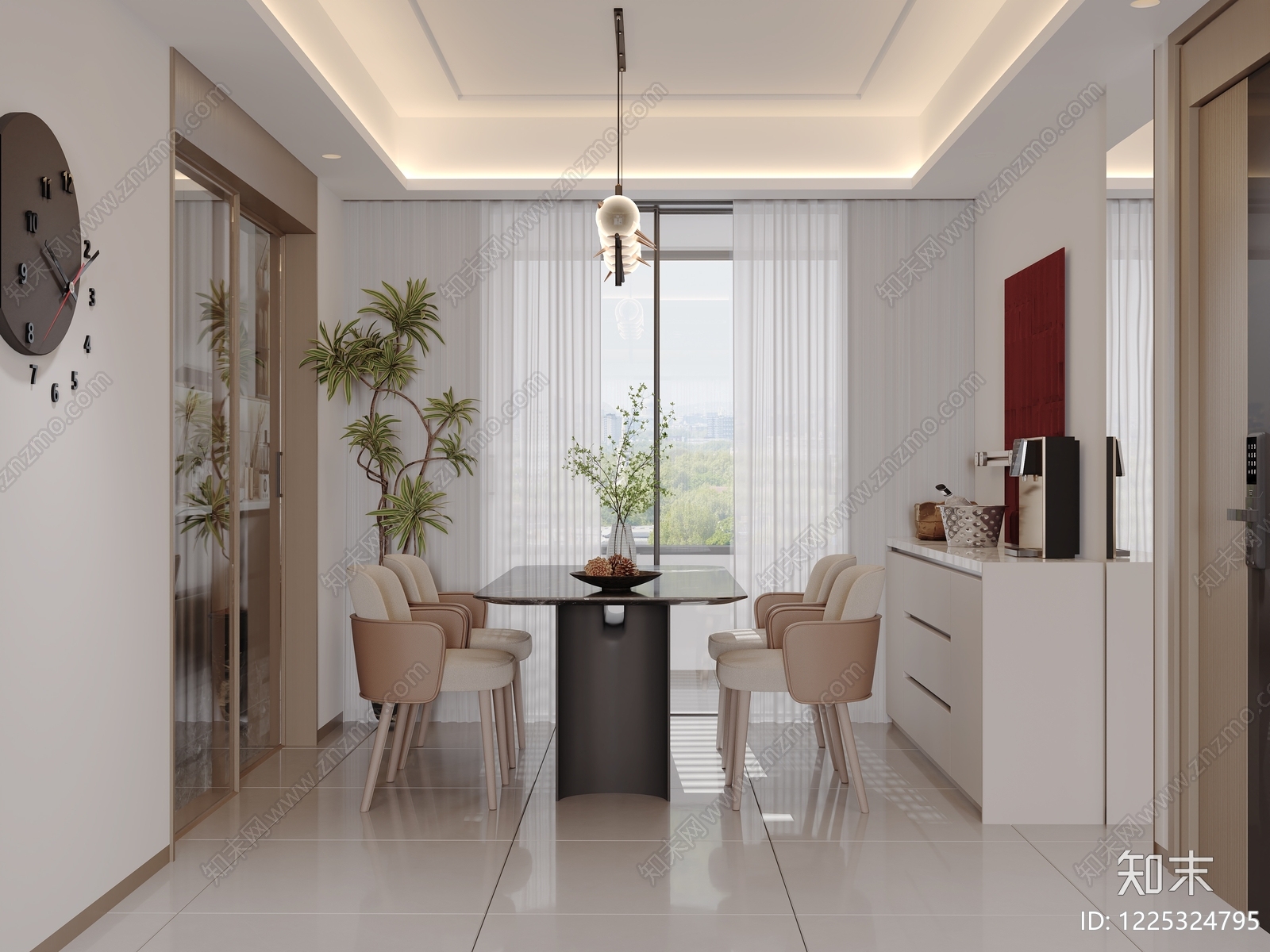 现代简约家居客厅3D模型下载【ID:1225324795】