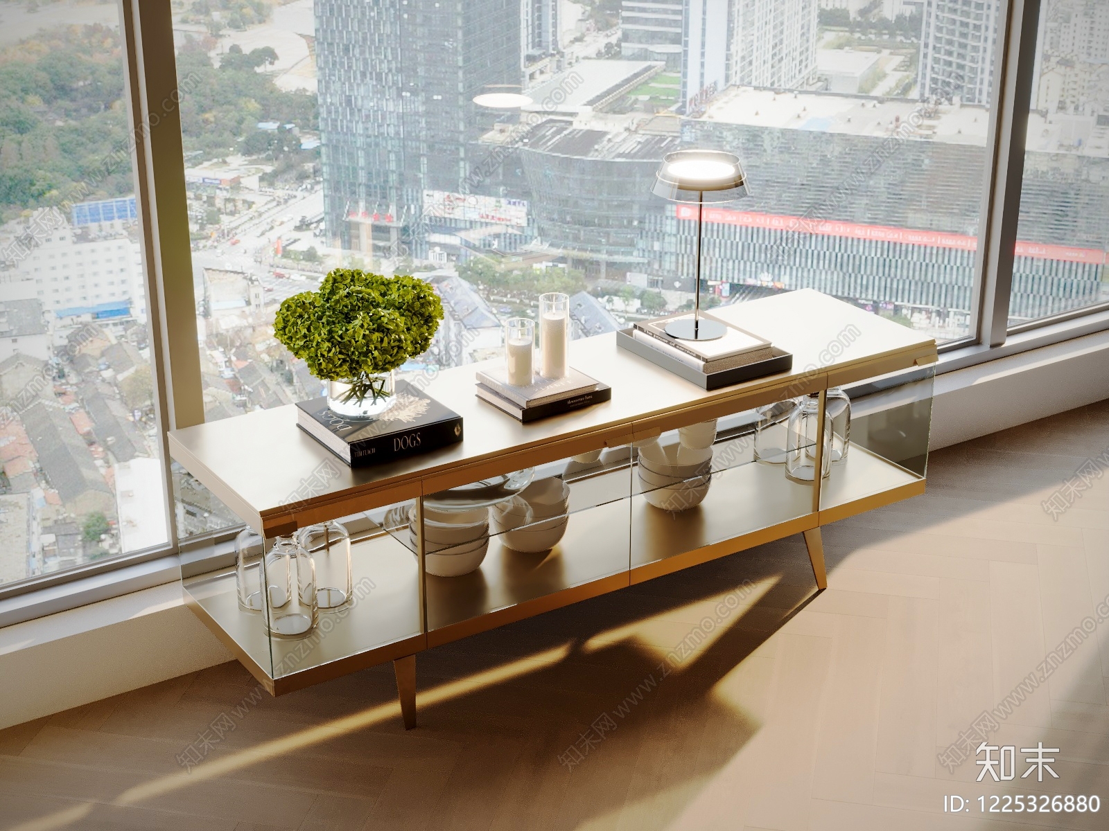 轻奢餐边柜SU模型下载【ID:1225326880】