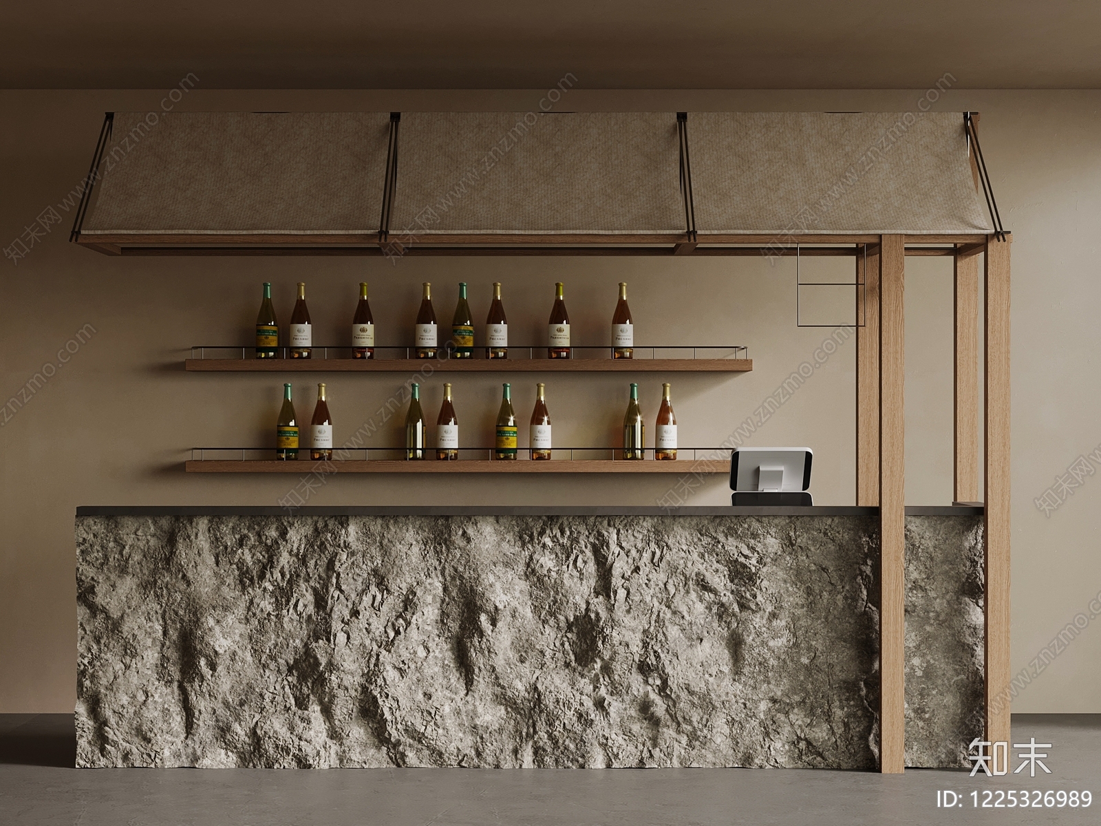 侘寂吧台3D模型下载【ID:1225326989】