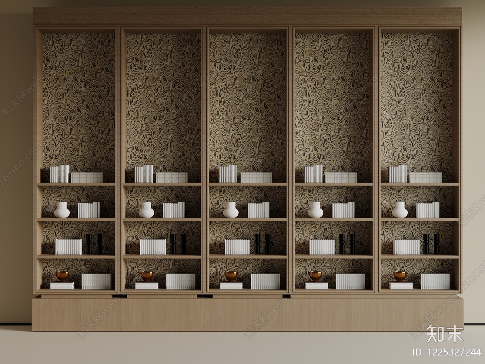 现代简约书柜3D模型下载【ID:1225327244】