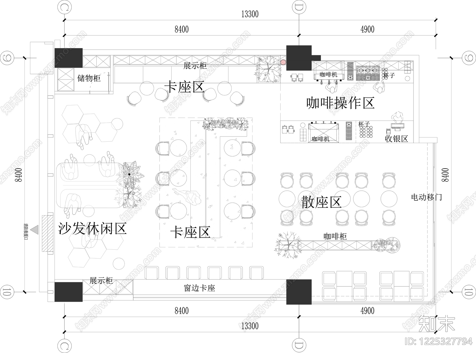 咖啡厅CAD图纸