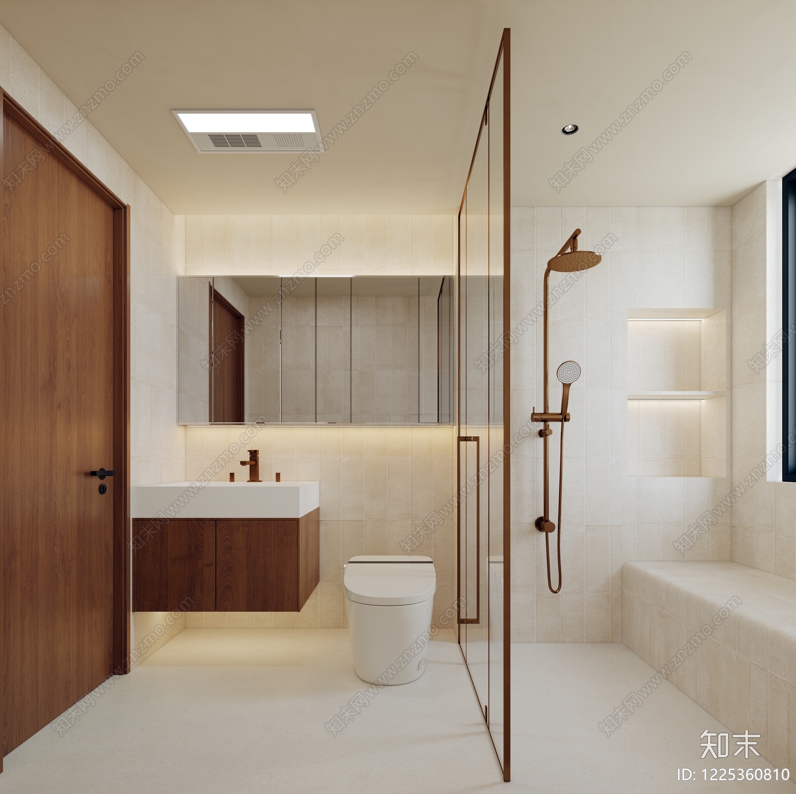 极简卫生间3D模型下载【ID:1225360810】