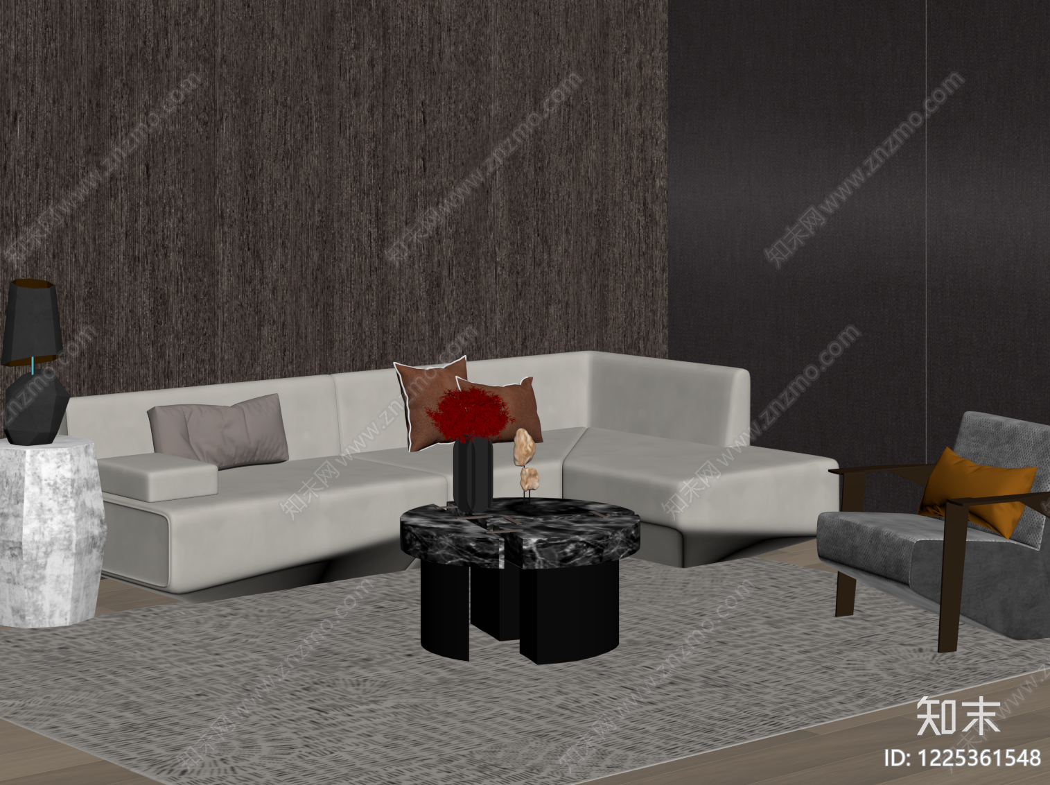 意式极简家居客厅SU模型下载【ID:1225361548】