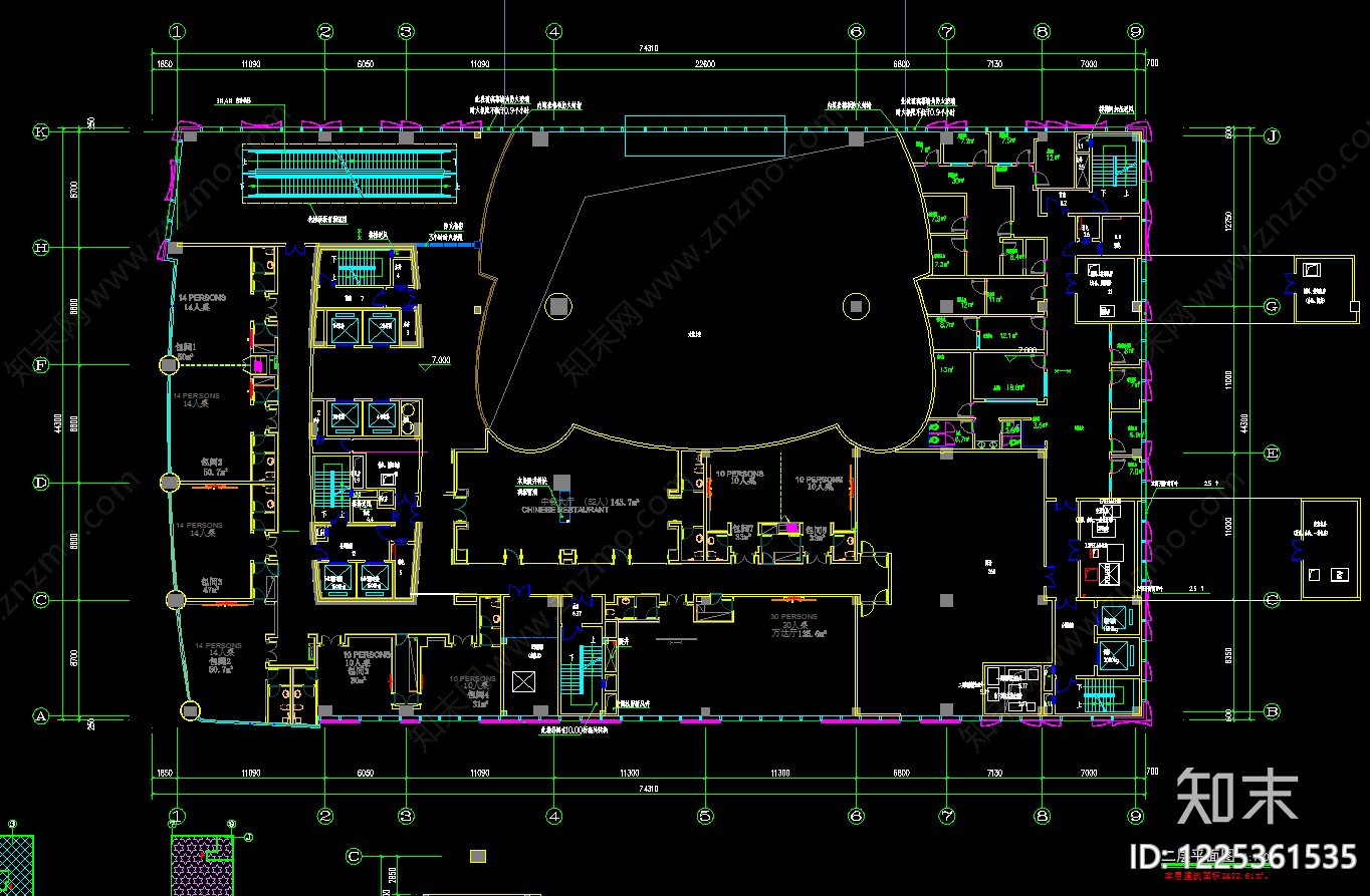 酒店建筑cad施工图下载【ID:1225361535】