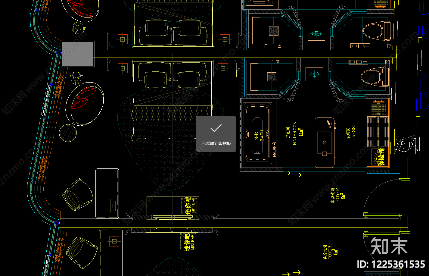 酒店建筑cad施工图下载【ID:1225361535】