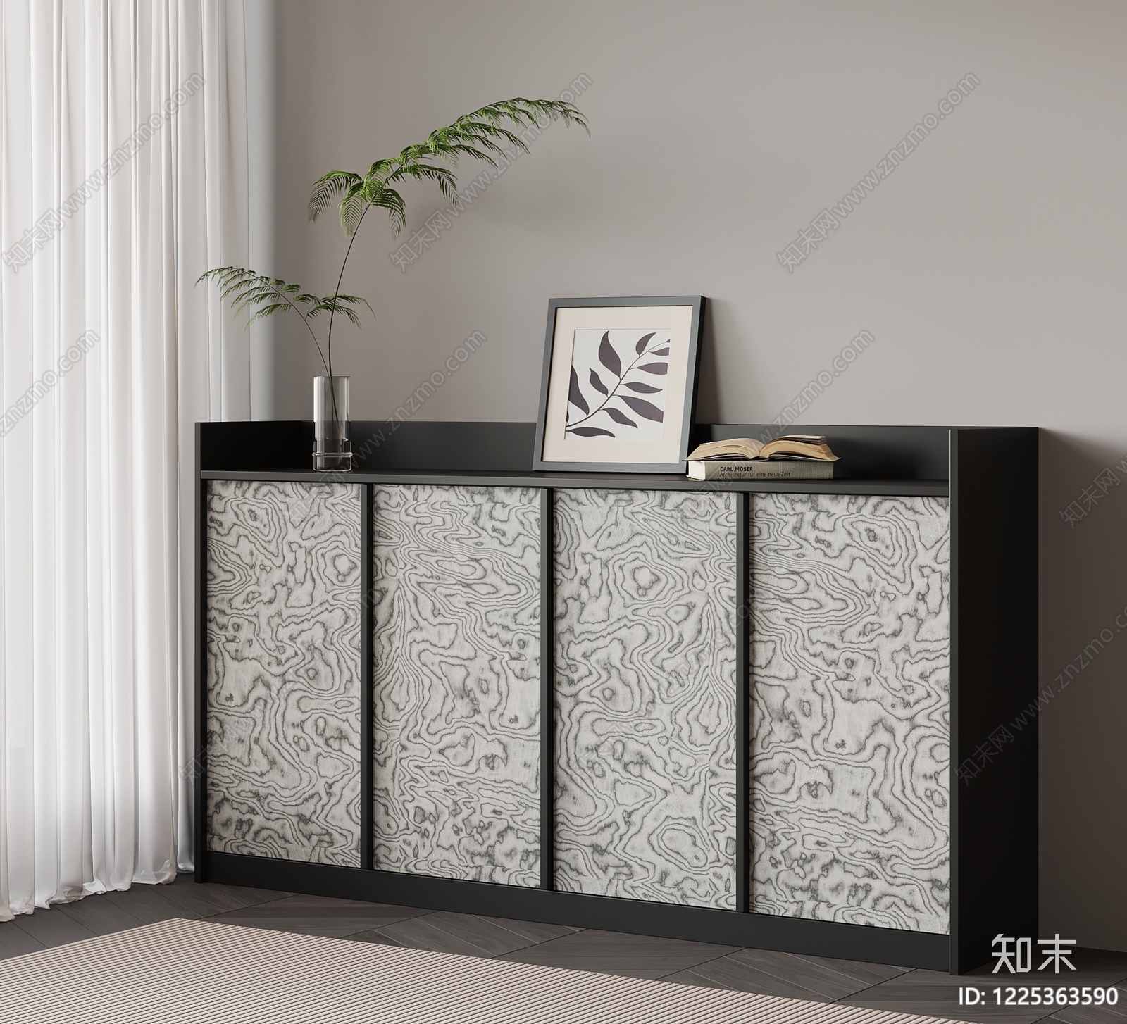 现代简约鞋柜SU模型下载【ID:1225363590】