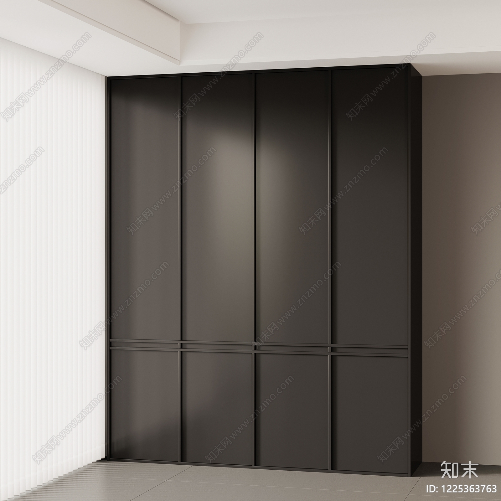 极简衣柜3D模型下载【ID:1225363763】