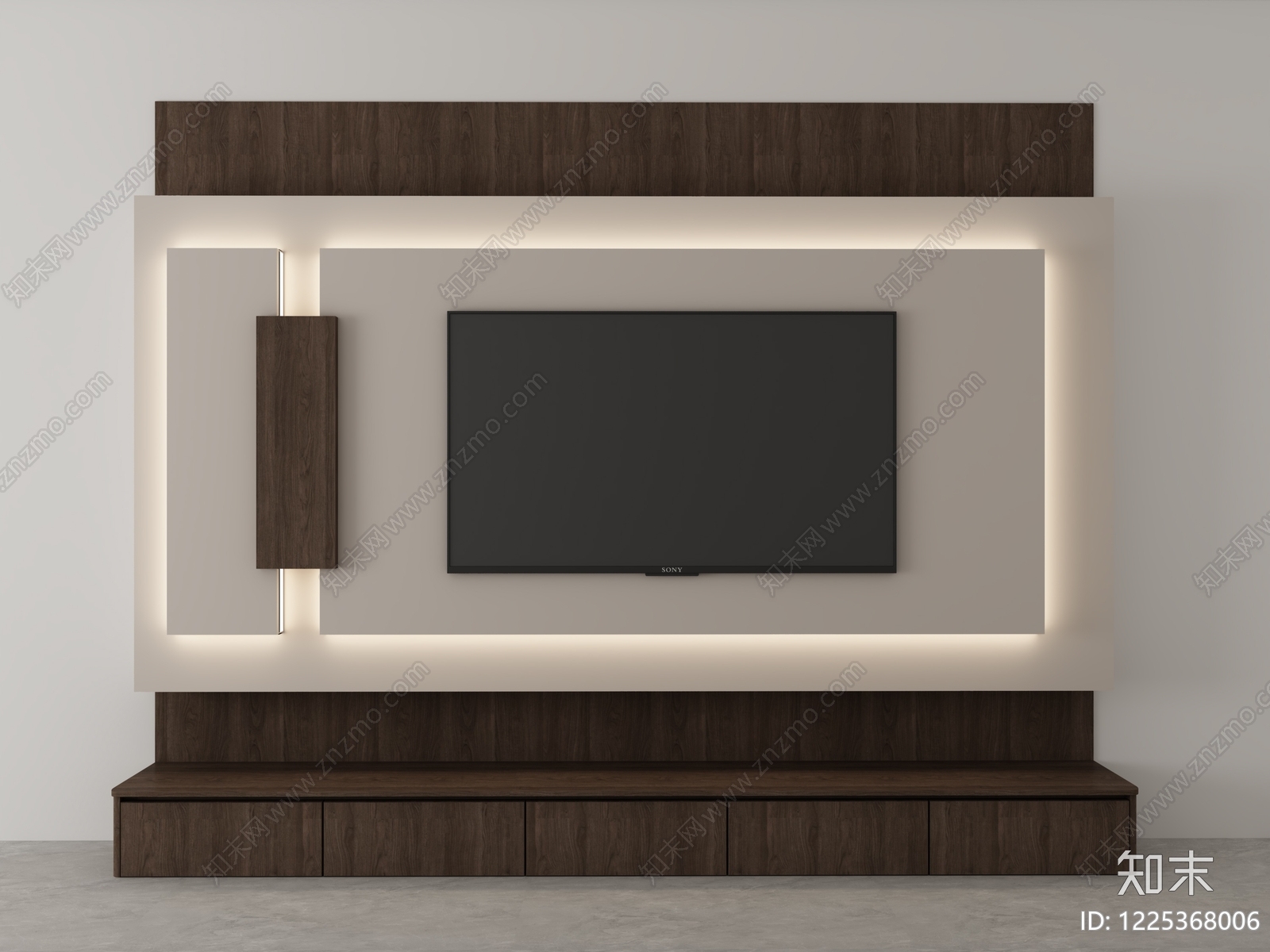 现代简约电视柜3D模型渲染效果图