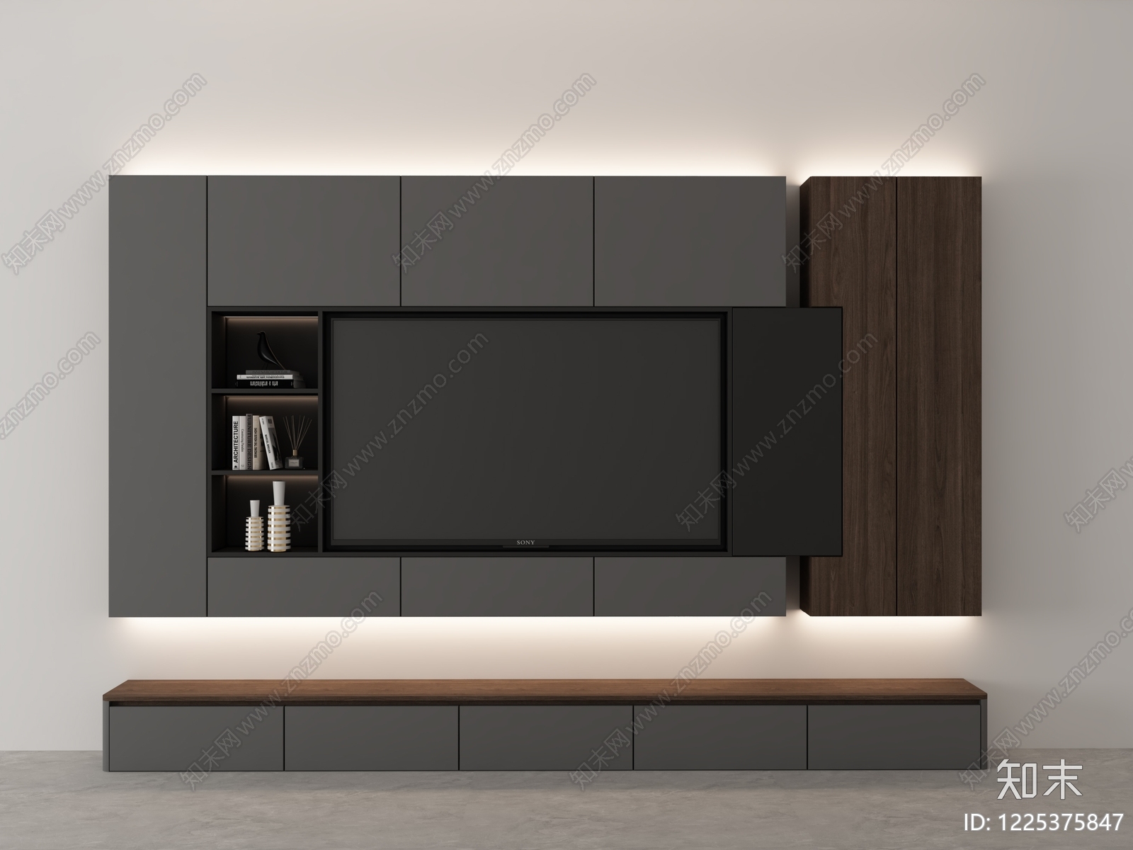 意式极简电视柜3D模型下载【ID:1225375847】