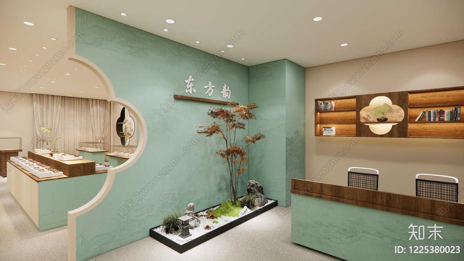 新中式珠宝店SU模型下载【ID:1225380023】