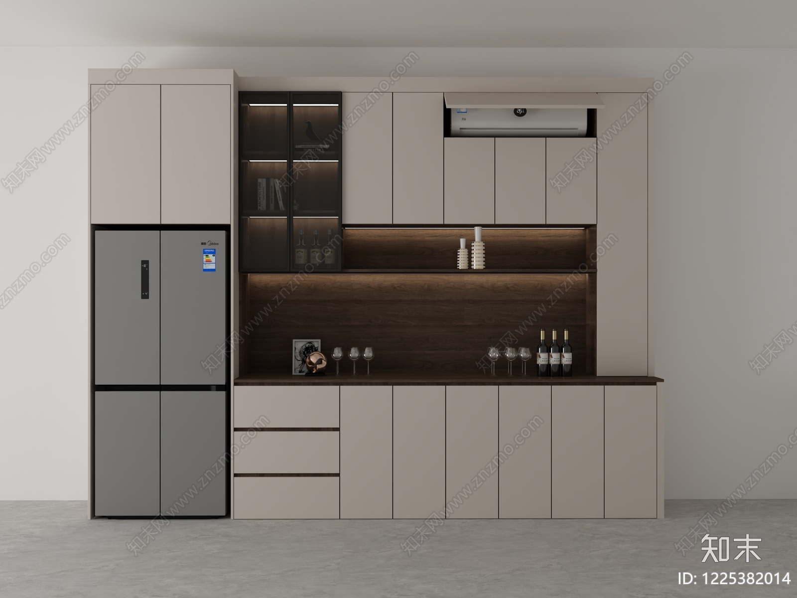 现代简约餐边柜3D模型下载【ID:1225382014】