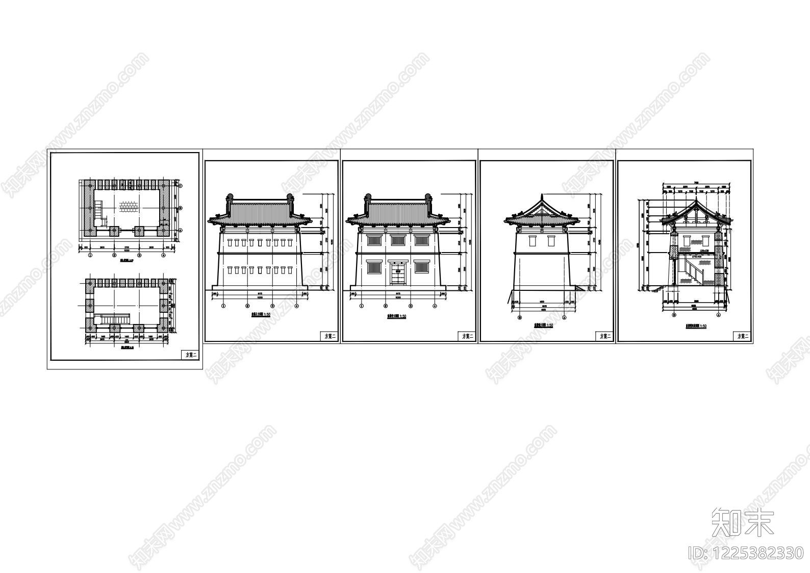 其他古建筑cad施工图下载【ID:1225382330】