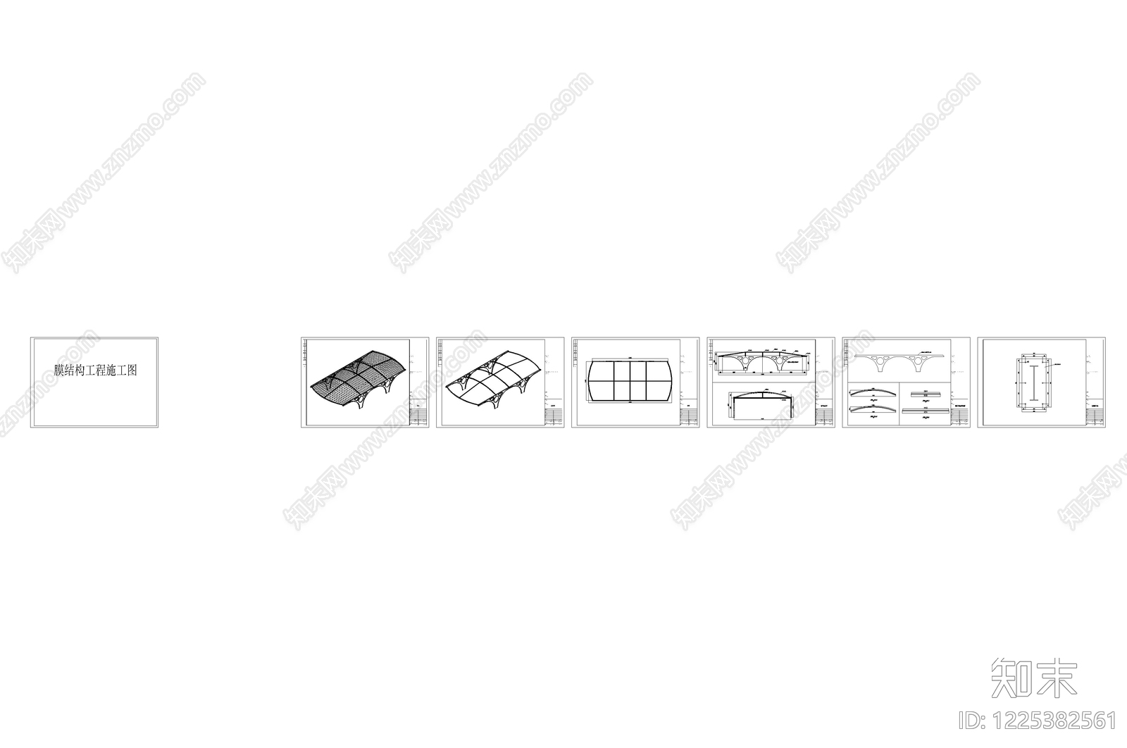 公园休憩廊亭cad施工图下载【ID:1225382561】