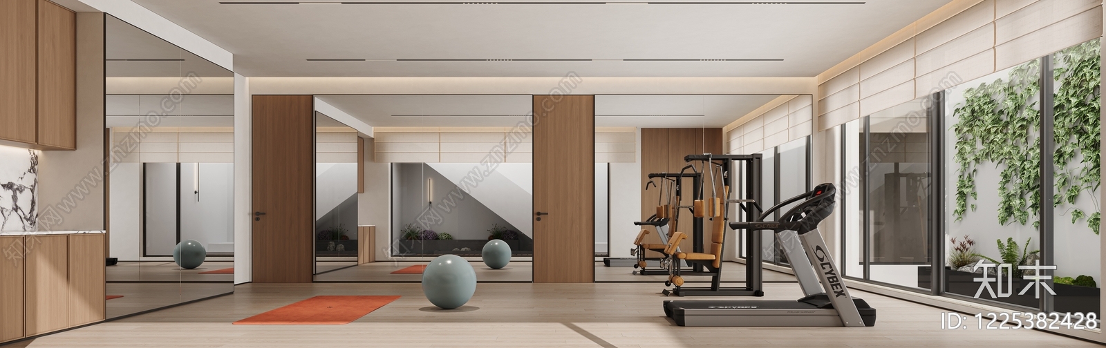 现代简约健身房3D模型下载【ID:1225382428】