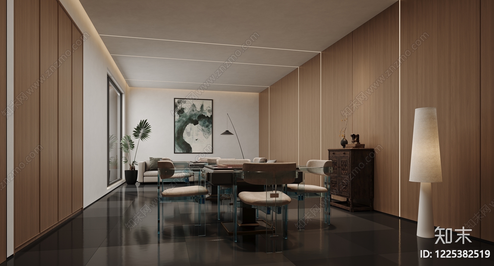 现代棋牌室3D模型下载【ID:1225382519】
