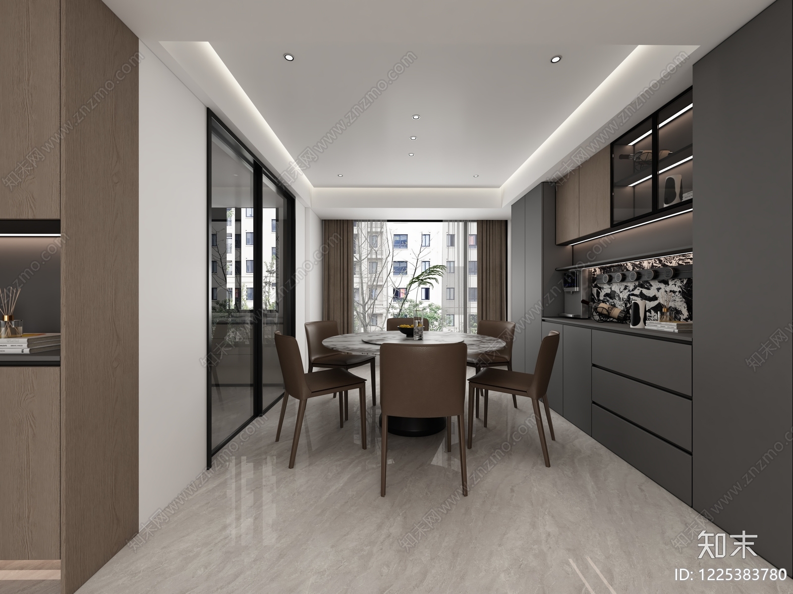 意式极简家居餐厅3D模型下载【ID:1225383780】