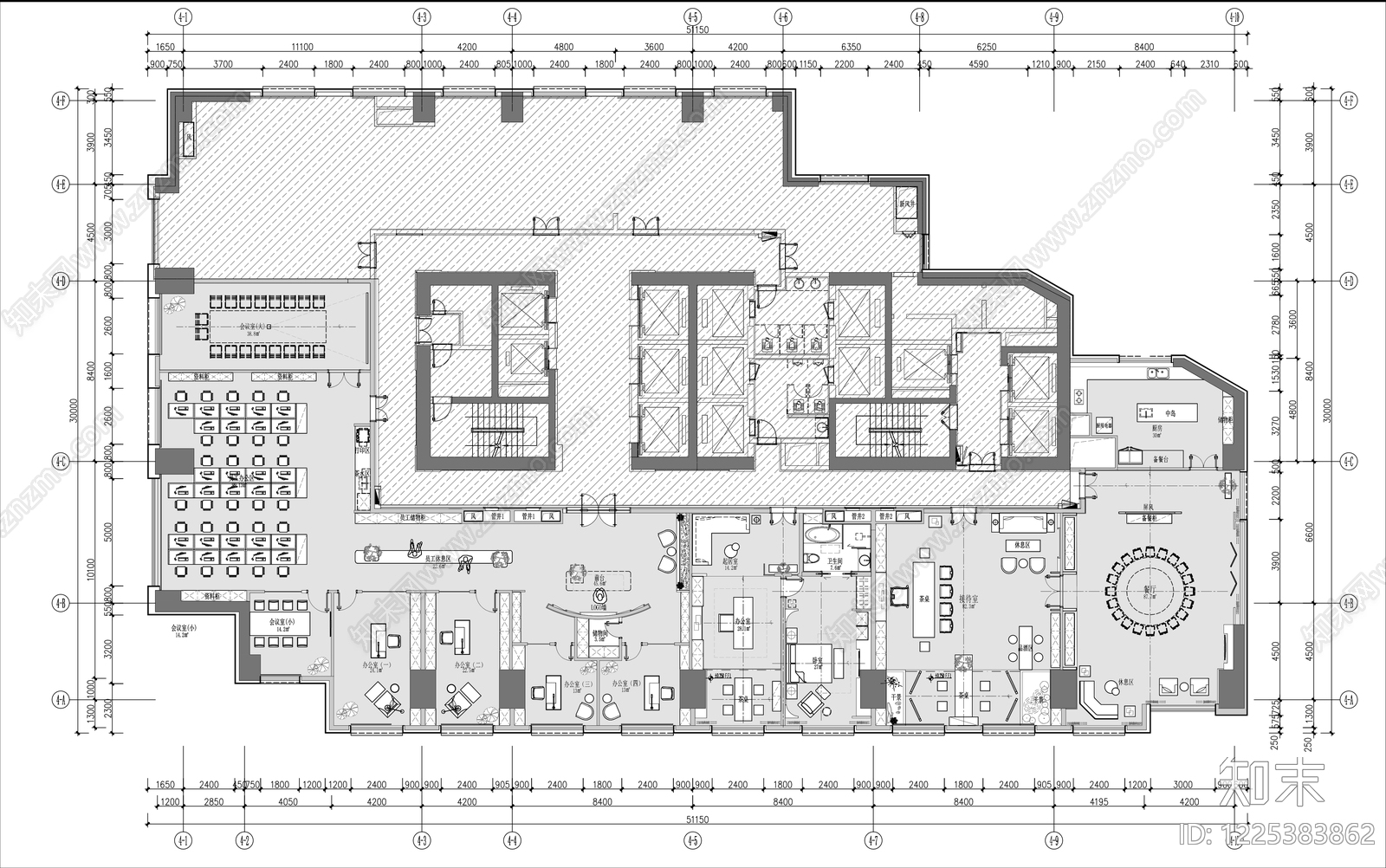 整体办公空间CAD图纸