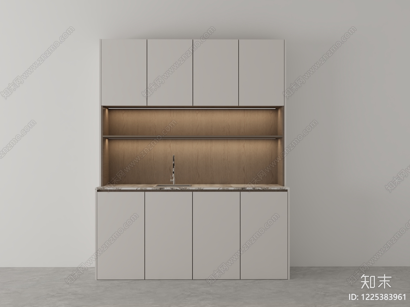 极简餐边柜3D模型下载【ID:1225383961】