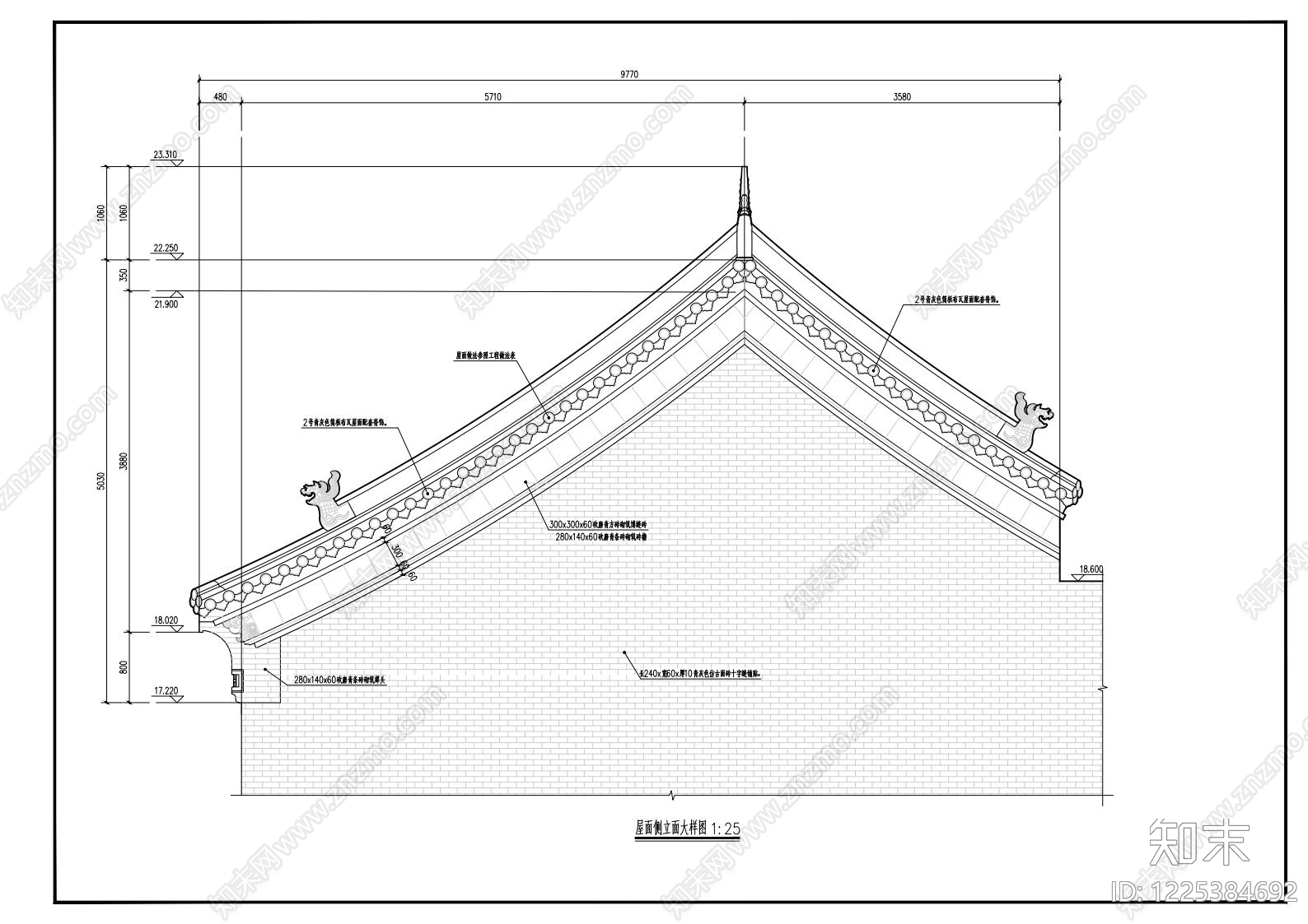 仿古建筑cad施工图下载【ID:1225384692】