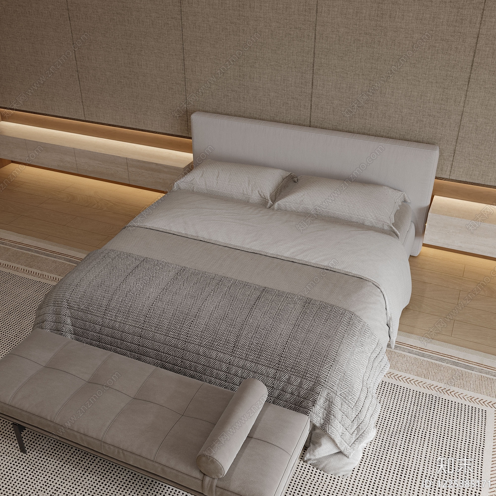 意式极简家居卧室3D模型下载【ID:1225385171】