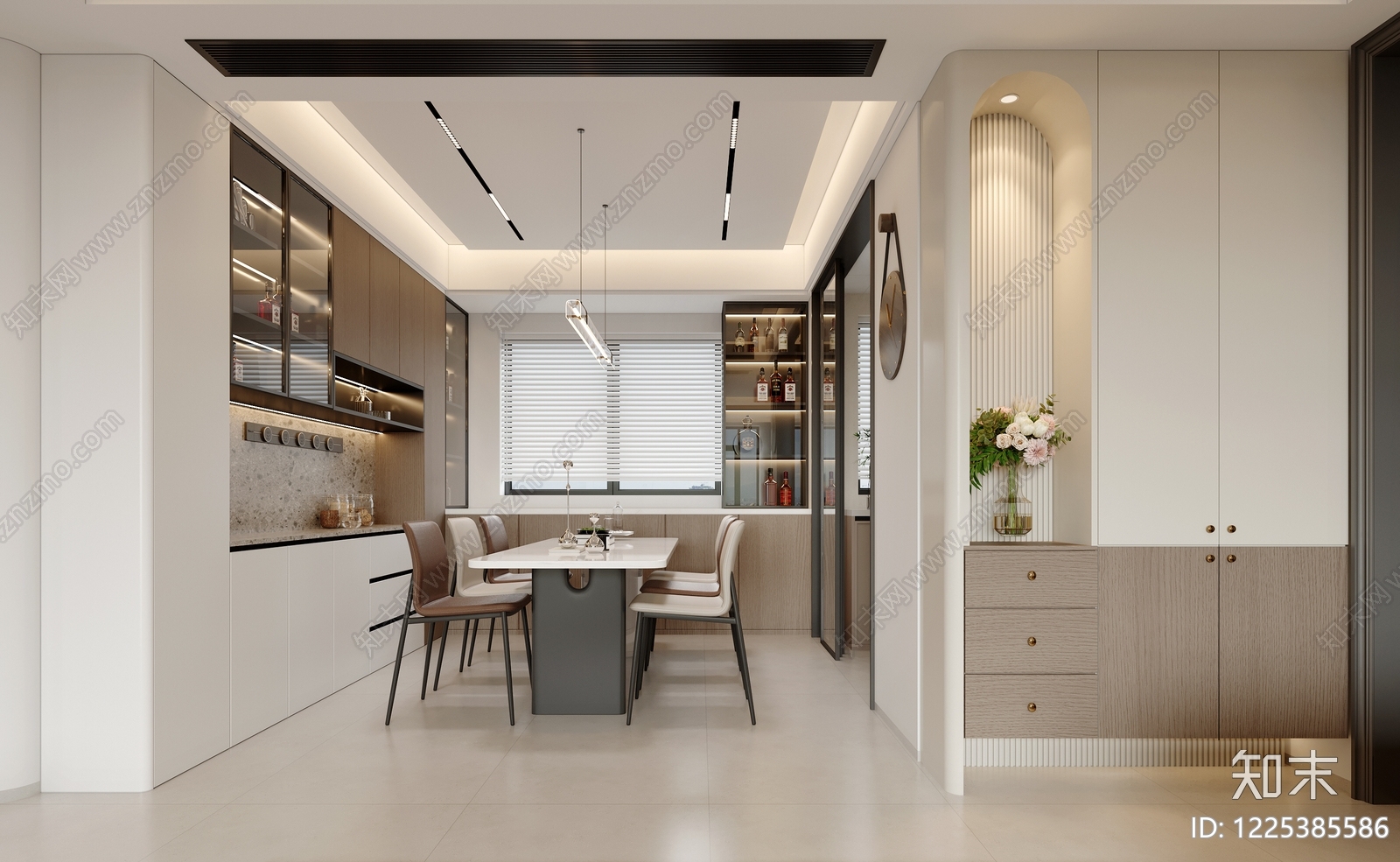 现代简约家居客厅3D模型下载【ID:1225385586】