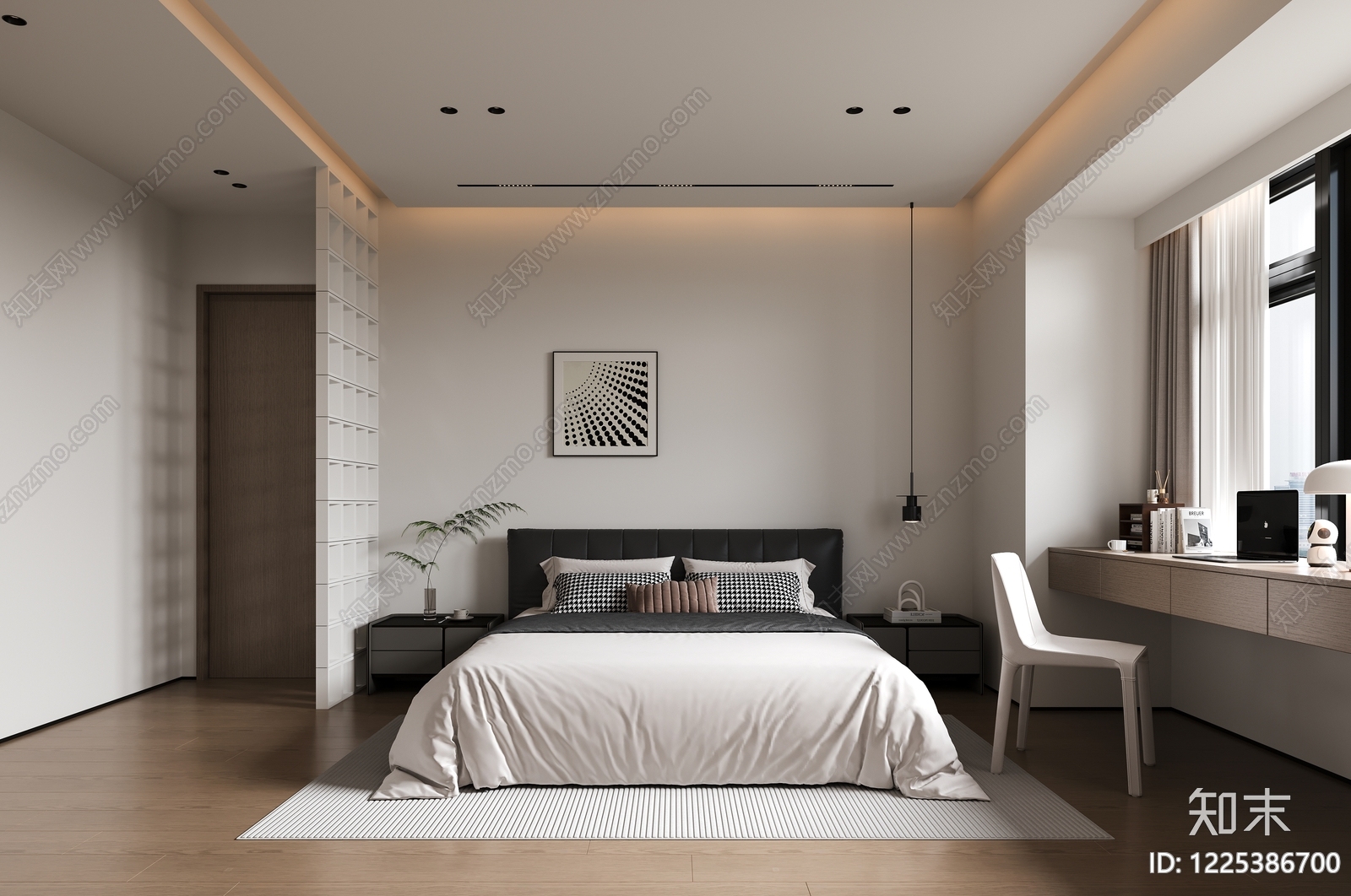 现代简约家居卧室3D模型下载【ID:1225386700】
